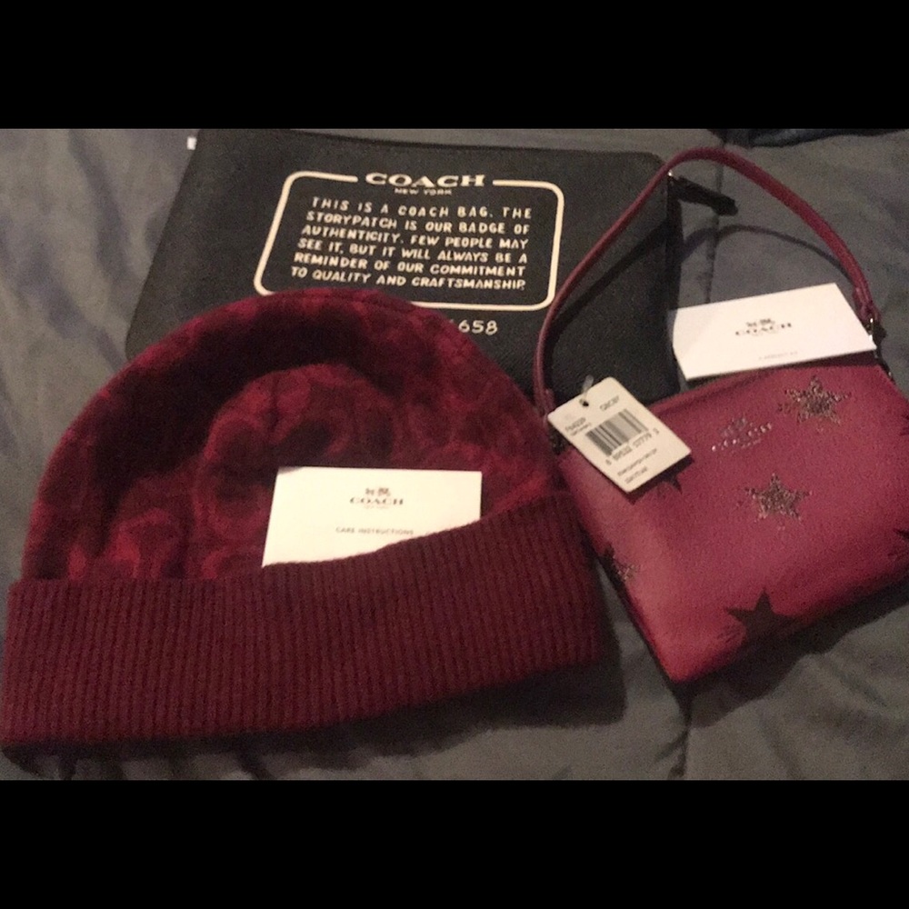 Matching coach beanie and wristlet......